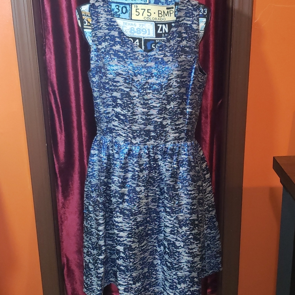 Kensie blue metallic dress